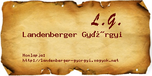 Landenberger Györgyi névjegykártya